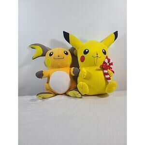 Lot of 2 Pokemon Plushies Medium Sized: Pikachu And Raichu